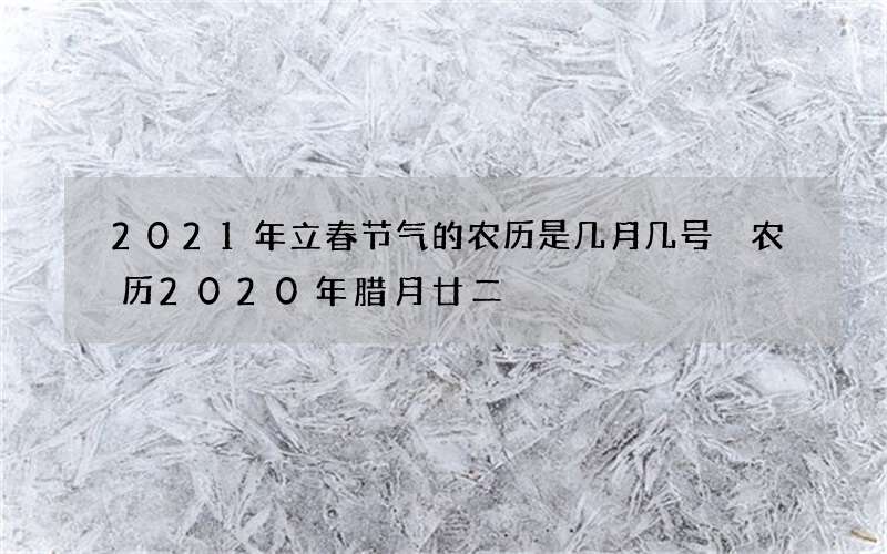 2021年立春节气的农历是几月几号 农历2020年腊月廿二